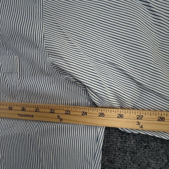 Brooks Brothers Non Iron Button Up Shirt Long Sleeve Men Striped Blue 16.5 34 - Picture 6 of 14